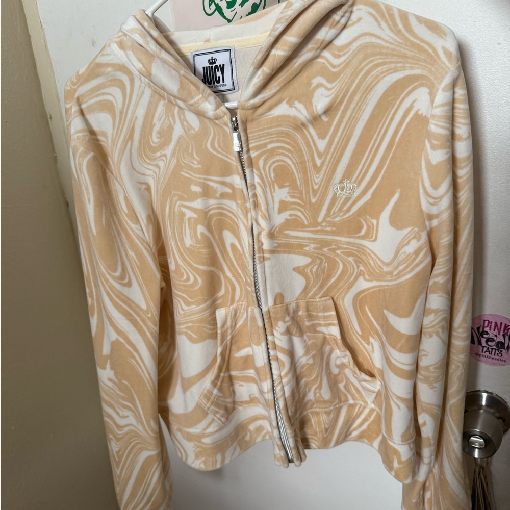 Juicy Couture Soft Tan and Cream Swirl Hoodie